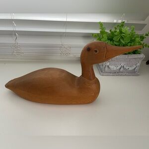 Wood Hand Carved Loon Vintage Cottagecore Country Farmhouse